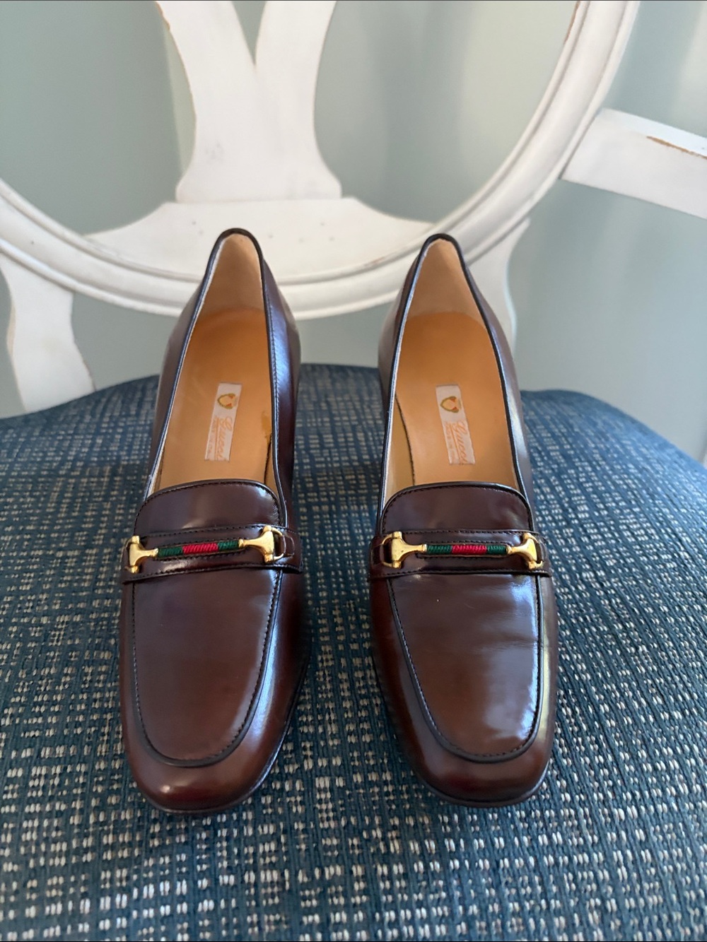 Vintage Gucci Brown Leather Women's Loafer Pumps